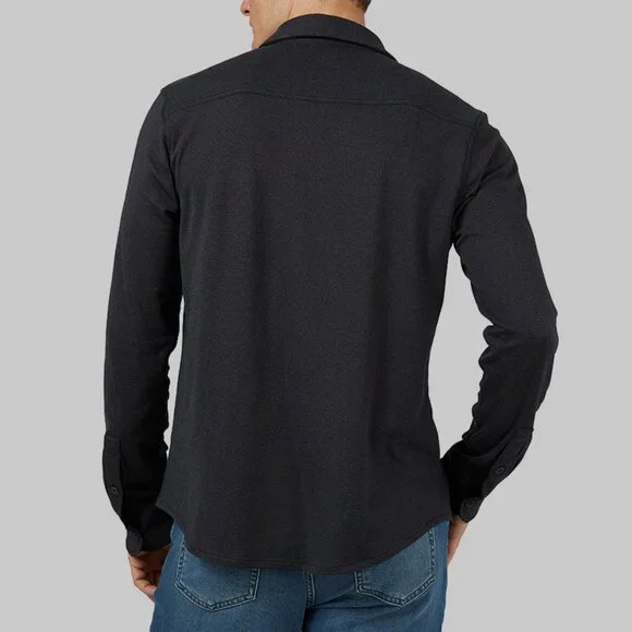 32 Degrees MEN'S CHARCOAL HEATHER KNIT L/S BUTTON-UP/NWT/M - Picture 4 of 13